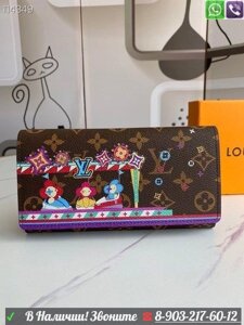 Кошелек Louis Vuitton коричневый с принтом