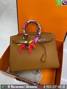 Сумка тоут Hermes Birkin кожаная Бежевый