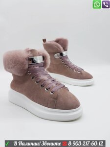 Ботинки зимние Alexander McQueen меховые кроссовки