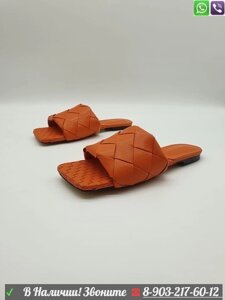 Шлепанцы BOTTEGA VENETA крупное плетение Оранжевый