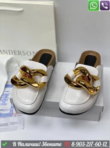 Сабо JW Anderson Chain кожаные Белый