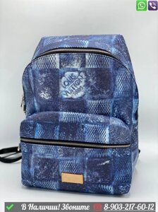 Рюкзак Louis Vuitton Discovery белый с синими буквами Синий