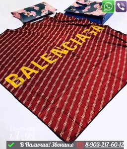 Платок Balenciaga шелковый с ярким принтом Изумрудный