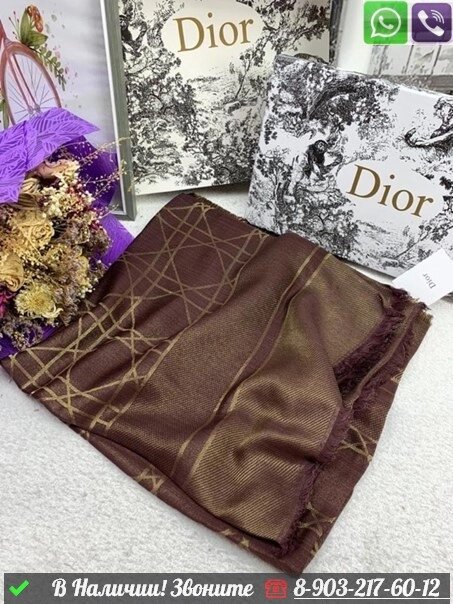 Платок Dior Oblique с бахромой от компании Интернет Магазин брендовых сумок и обуви - фото 1