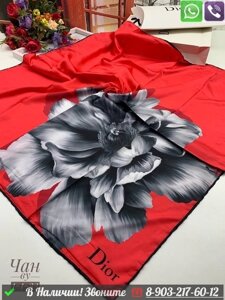 Платок Dior шелковый с цветком