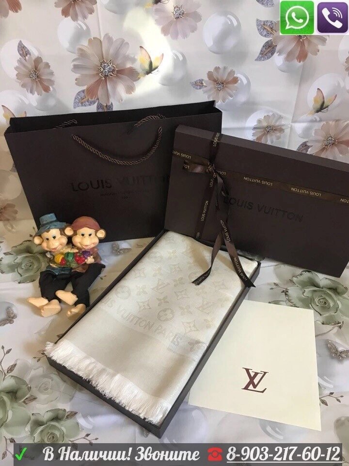 Платок Louis Vuitton LV Monogram Shine Красный от компании Интернет Магазин брендовых сумок и обуви - фото 1