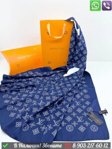 Платок Louis Vuitton шелковый с логотипом Бордовый