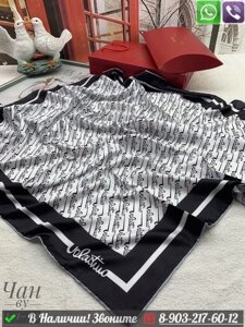 Платок Valentino шелковый с принтом Valentino Серый