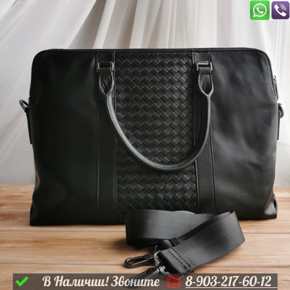 Портфель Bottega Veneta черный от компании Интернет Магазин брендовых сумок и обуви - фото 1