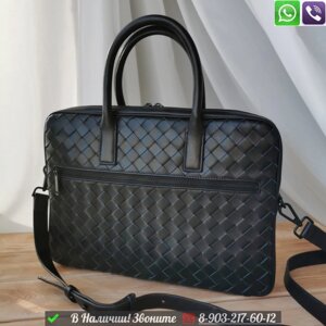 Портфель Bottega Veneta кожаный черный