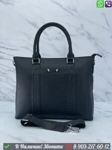 Портфель Fendi кожаный черный