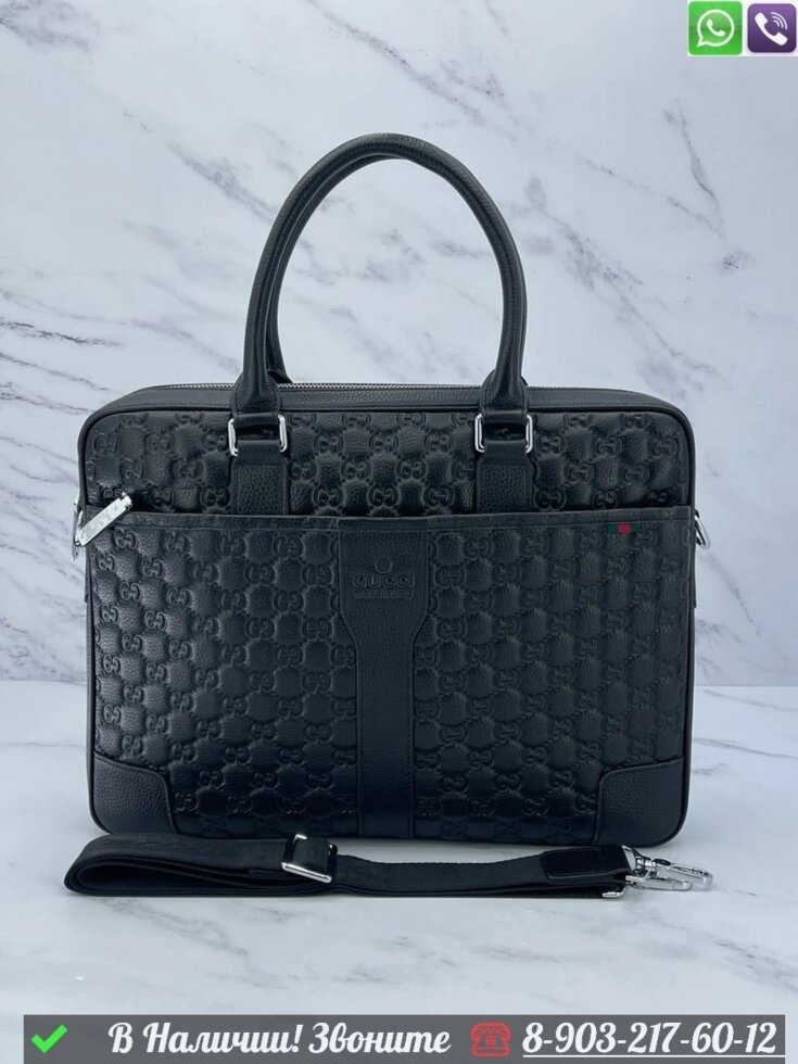 Портфель Gucci черный от компании Интернет Магазин брендовых сумок и обуви - фото 1