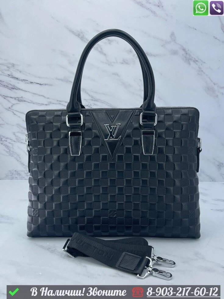 Портфель Louis Vuitton черный от компании Интернет Магазин брендовых сумок и обуви - фото 1