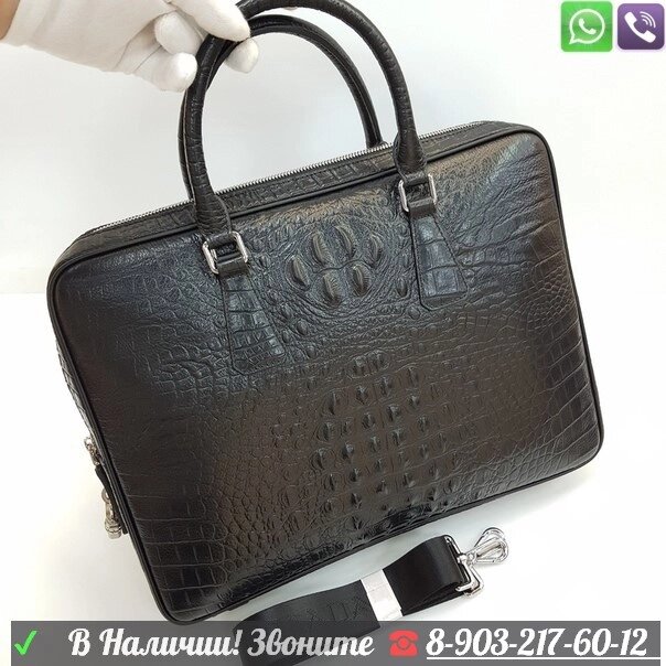 Портфель Prada кожаный черный от компании Интернет Магазин брендовых сумок и обуви - фото 1