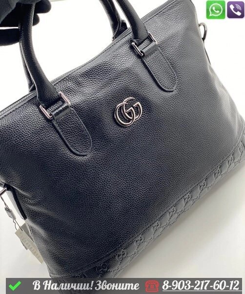 Портфель сумка Gucci черная от компании Интернет Магазин брендовых сумок и обуви - фото 1