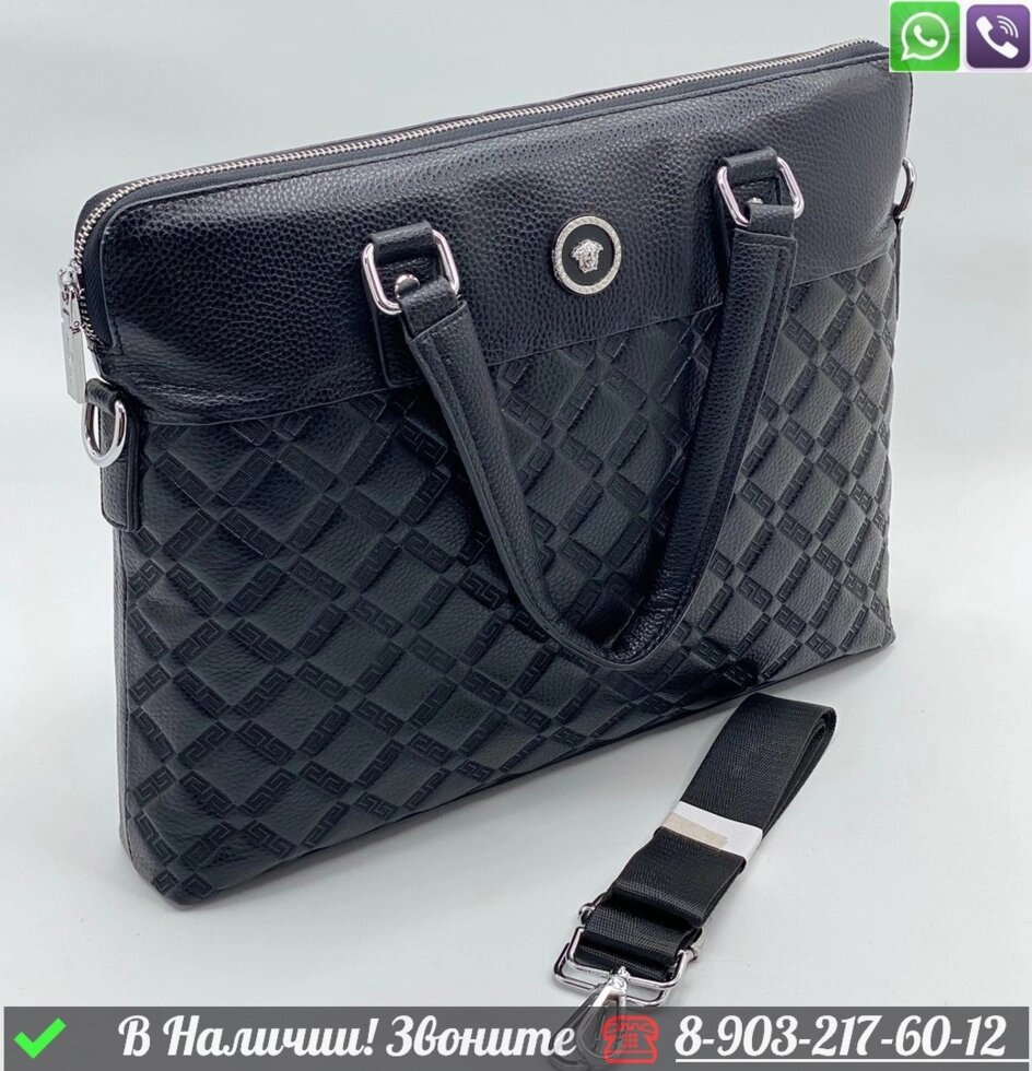 Портфель Versace черный от компании Интернет Магазин брендовых сумок и обуви - фото 1