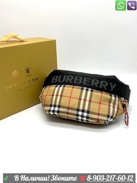 Поясная сумка Burberry Sonny medium Бежевый от компании Интернет Магазин брендовых сумок и обуви - фото 1