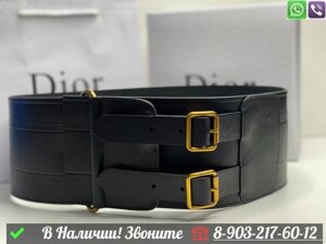 Ремень Dior D Waist кожаный широкий пояс корсет