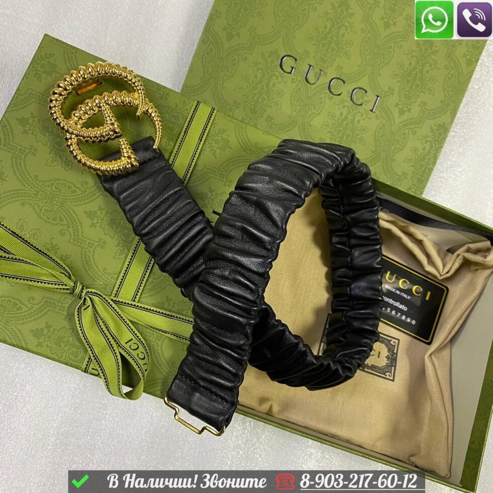 Ремень Gucci на резинке от компании Интернет Магазин брендовых сумок и обуви - фото 1