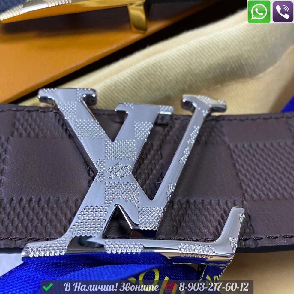 Ремень Louis Vuitton Initiales Damier Inifini Коричневый от компании Интернет Магазин брендовых сумок и обуви - фото 1