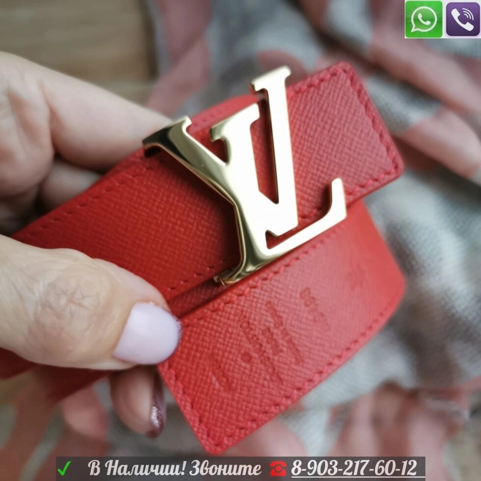 Ремень Louis Vuitton LV Monogram женский двусторонний Красный от компании Интернет Магазин брендовых сумок и обуви - фото 1