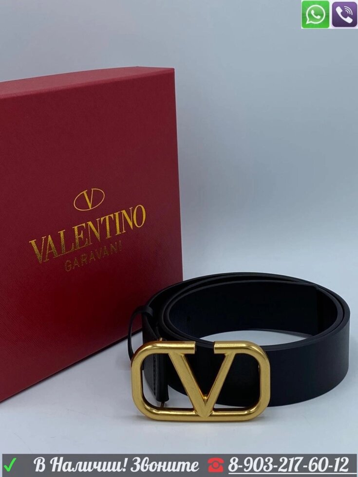 Ремень Valentino c логотипом Vlogo от компании Интернет Магазин брендовых сумок и обуви - фото 1