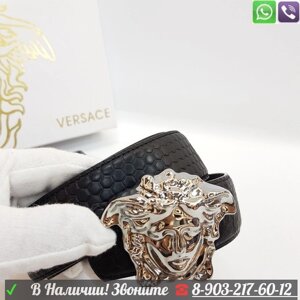 Ремень Versace кожаный черный