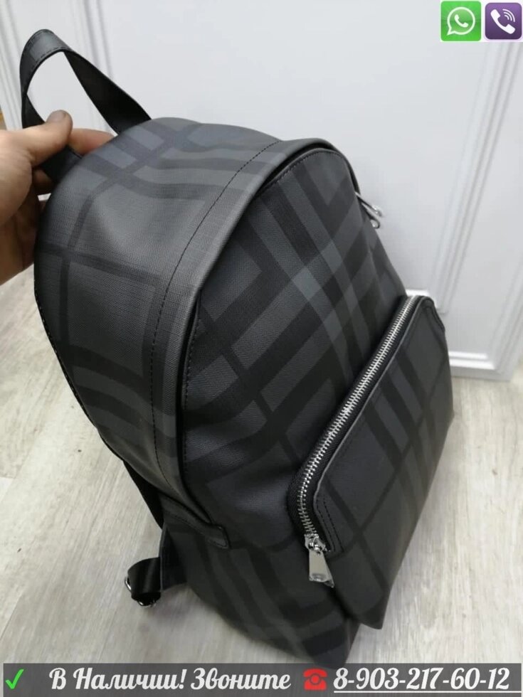 Рюкзак Burberry с карманом Черный от компании Интернет Магазин брендовых сумок и обуви - фото 1