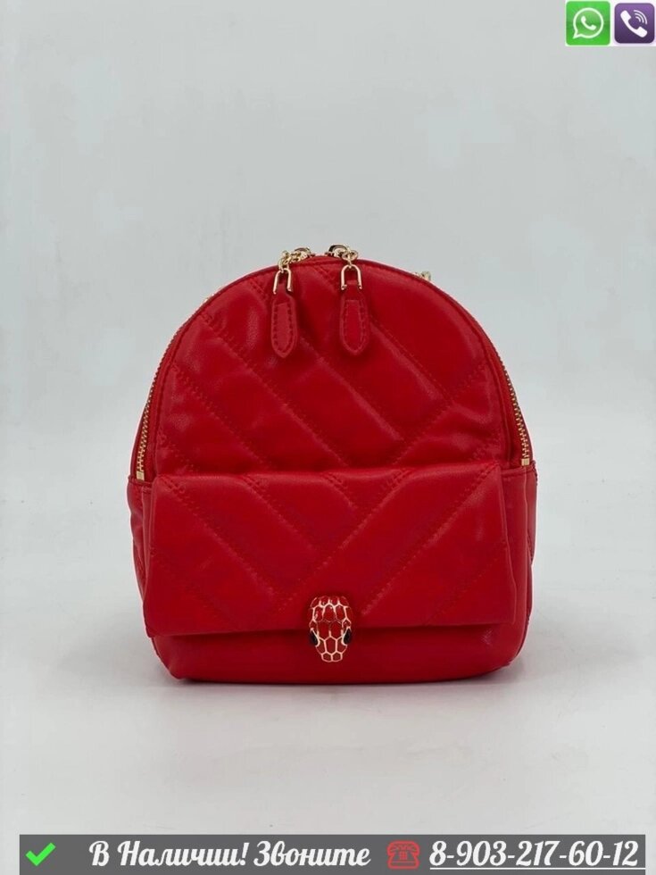 Рюкзак Bvlgari Serpenti Cabochon красный от компании Интернет Магазин брендовых сумок и обуви - фото 1