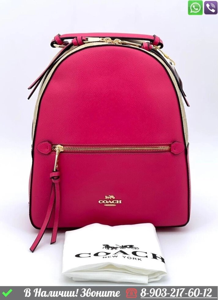 Рюкзак Coach Barrow розовый от компании Интернет Магазин брендовых сумок и обуви - фото 1