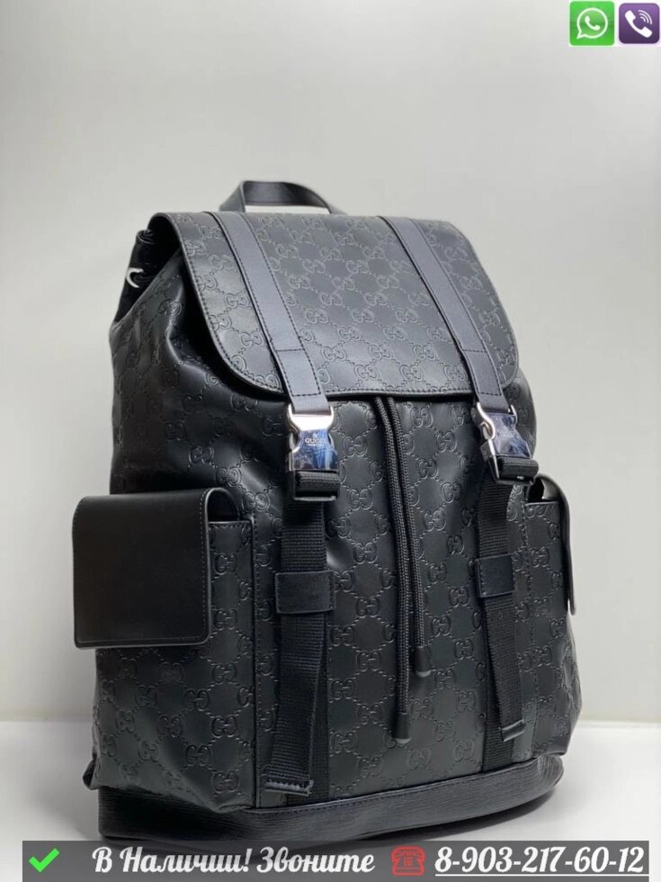 Рюкзак Gucci черный мужской от компании Интернет Магазин брендовых сумок и обуви - фото 1
