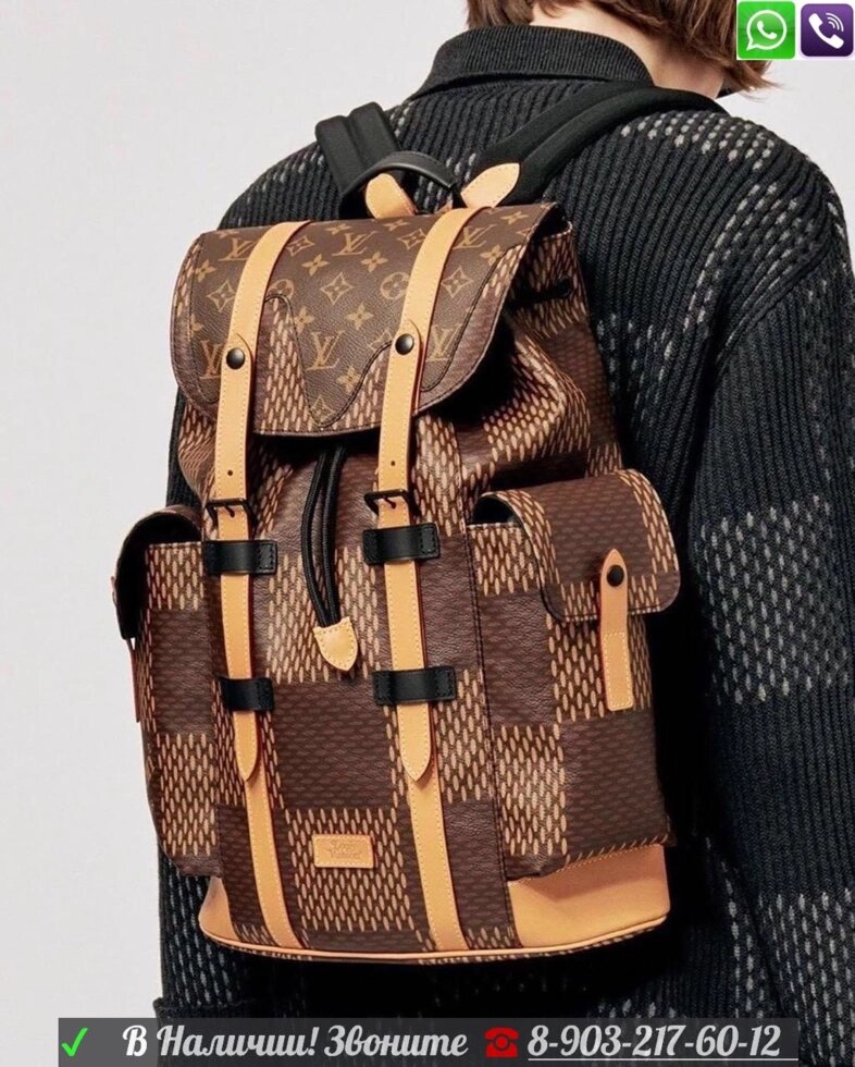 Рюкзак Louis Vuitton Christopher PM коричневый от компании Интернет Магазин брендовых сумок и обуви - фото 1
