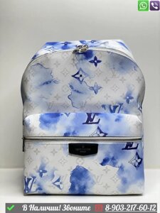 Рюкзак Louis Vuitton Discovery белый с голубыми