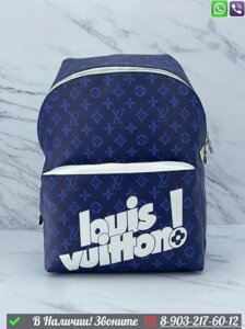 Рюкзак Louis Vuitton Discovery синий с белой надписью