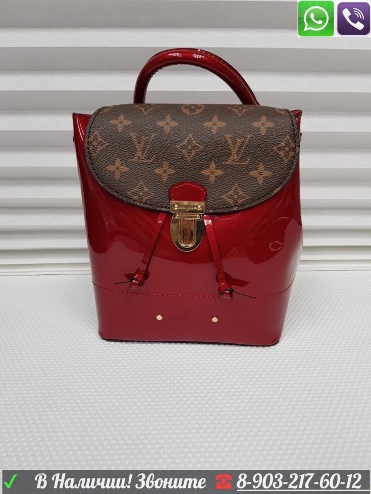 Рюкзак Louis Vuitton Hot Springs Лакированный луи витон Красный от компании Интернет Магазин брендовых сумок и обуви - фото 1