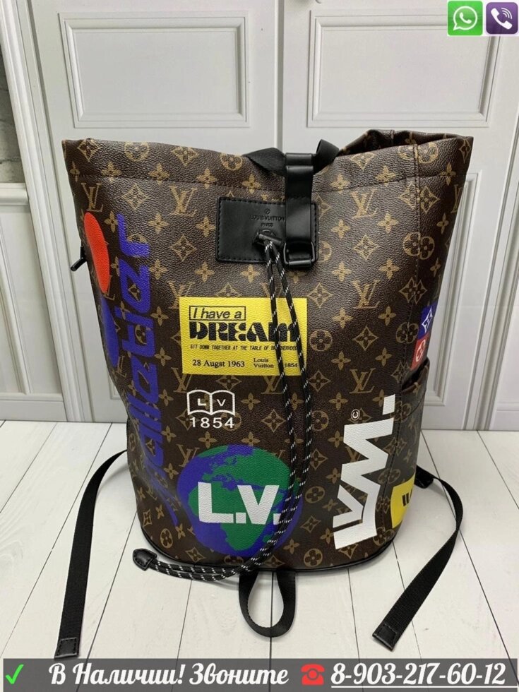 Рюкзак Louis Vuitton Monogram Macassar коричневый от компании Интернет Магазин брендовых сумок и обуви - фото 1