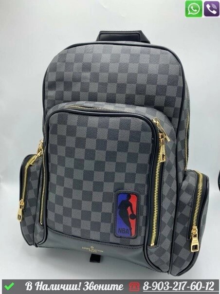 Рюкзак Louis Vuitton New Backpack LV x NBA серый от компании Интернет Магазин брендовых сумок и обуви - фото 1