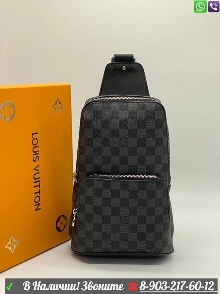 Рюкзак Louis Vuitton Sling Avenue Мужская барсетка через плечо Черный от компании Интернет Магазин брендовых сумок и обуви - фото 1