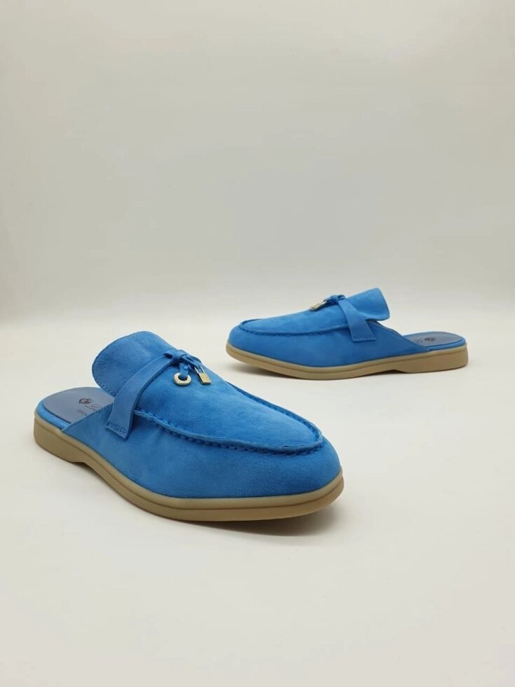 Сабо Loro Piana Charms Walk Голубой от компании Интернет Магазин брендовых сумок и обуви - фото 1