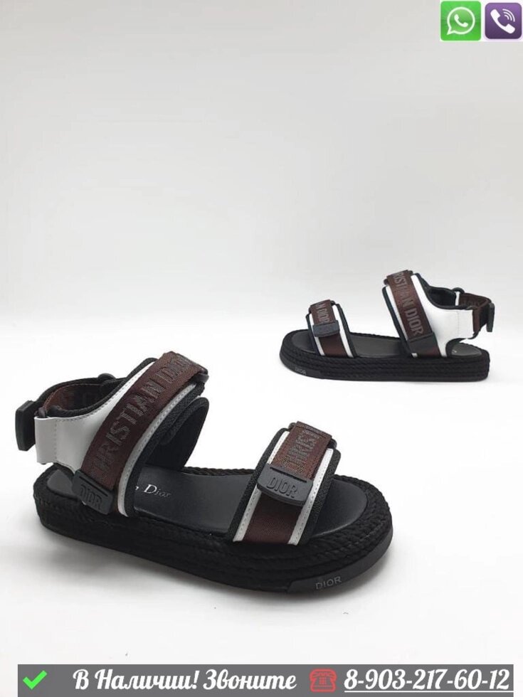 Сандалии Dior D-Wander коричневые от компании Интернет Магазин брендовых сумок и обуви - фото 1