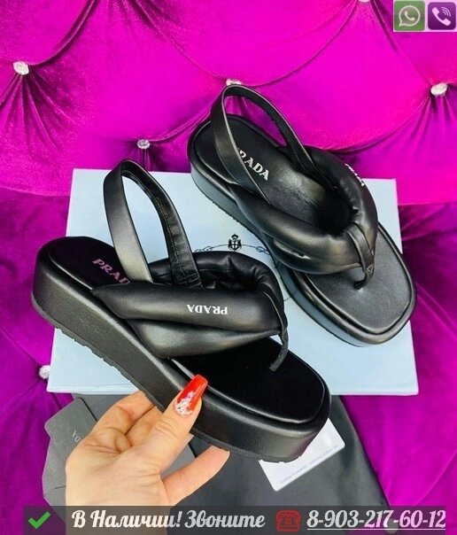 Сандалии Prada на платформе Черный от компании Интернет Магазин брендовых сумок и обуви - фото 1