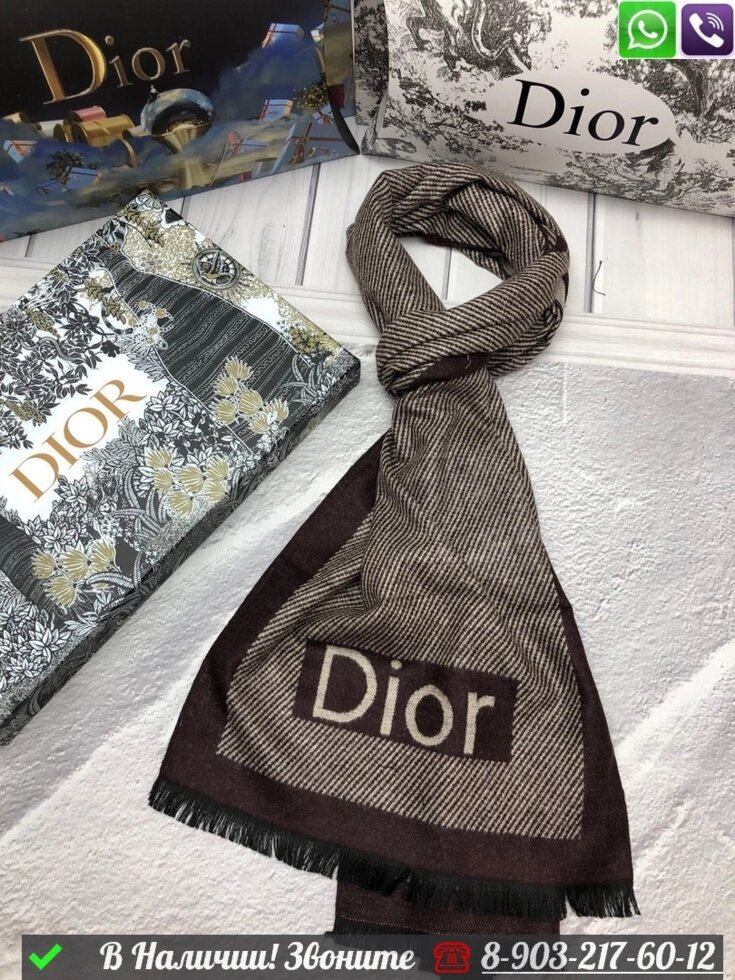 Шарф Dior с логотипом от компании Интернет Магазин брендовых сумок и обуви - фото 1