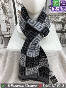 Шарф Givenchy кашемировый с орнаментом Черно-белый
