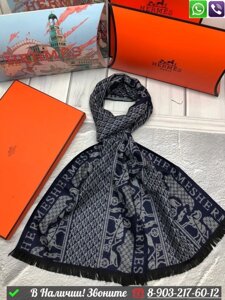 Шарф Hermes с принтом логотипа Черный