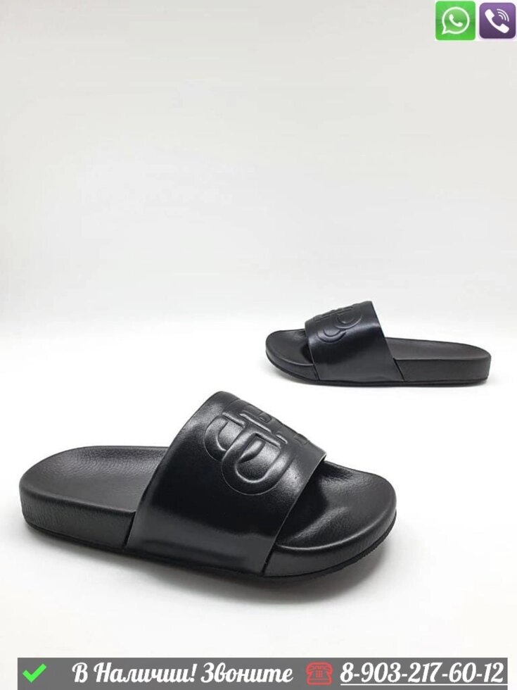 Шлепанцы Balenciaga черные от компании Интернет Магазин брендовых сумок и обуви - фото 1