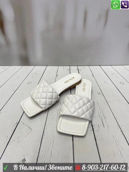 Шлепанцы Bottega Veneta плетеные Белый от компании Интернет Магазин брендовых сумок и обуви - фото 1