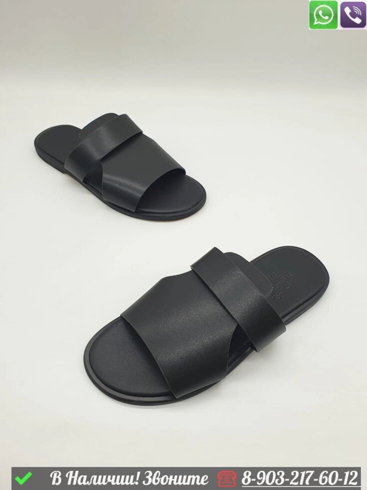 Шлепанцы Hermes кожаные сандалии от компании Интернет Магазин брендовых сумок и обуви - фото 1