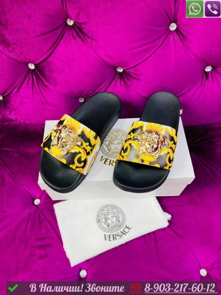 Шлепанцы Versace кожаные от компании Интернет Магазин брендовых сумок и обуви - фото 1