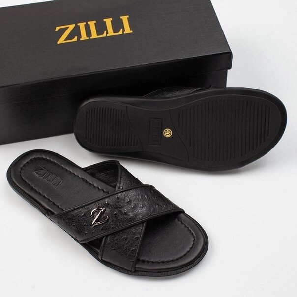 Шлепанцы Zilli черные от компании Интернет Магазин брендовых сумок и обуви - фото 1
