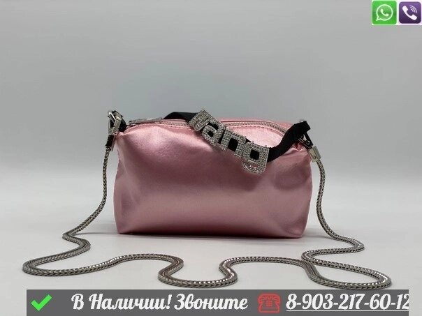 Сумка Alexander Wang Heiress тканевая Розовый от компании Интернет Магазин брендовых сумок и обуви - фото 1